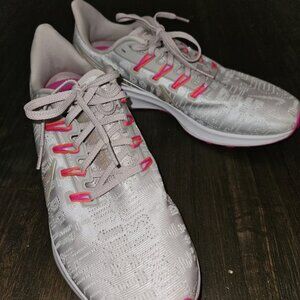Women's Nike pink/white/silver shoes